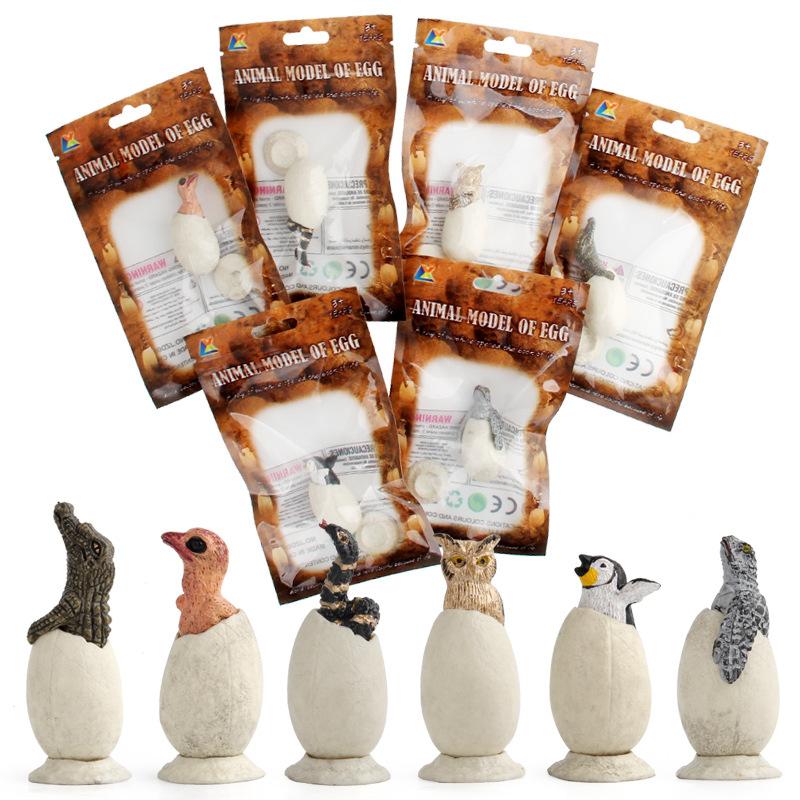 Hatching Egg Children'S Toy Egg Simulation Ornament Crocodile Owl Figure Animal Model Doll
