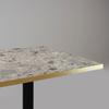 60 X 60 Cm High Table - Round Terrazzo Model with Brass Edges