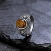 Copper CopperPlated Vintage Ring Oval 8x10MM Natural Tiger's Eye Stone Ring for Men Women Gift Luxury Rhodochrosite Jewelry