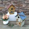 Courtyard Wood Bird Nest for Hummingbirds Outdoor Balcony Bird Habitat House for Songbirds Rustic Birdhouse for Backyard