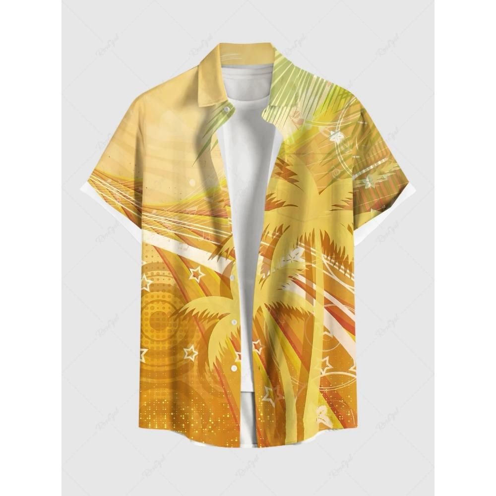 Fashion Men's Hawaiian Shirts 3D Printed Short Sleeved Button Down Lapel Shirt Oversized Tops 2025 Summer Casual Aloha Shirts