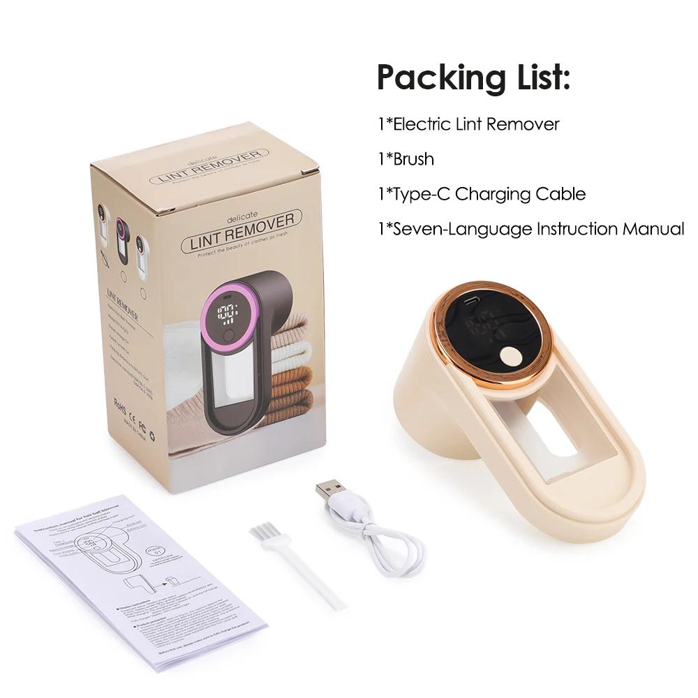 USB Rechargeable Fabric Shaver Portable Lint Remover Clothes Blanket Fuzz Cutter LED Display Household Sweater Trimming Machine