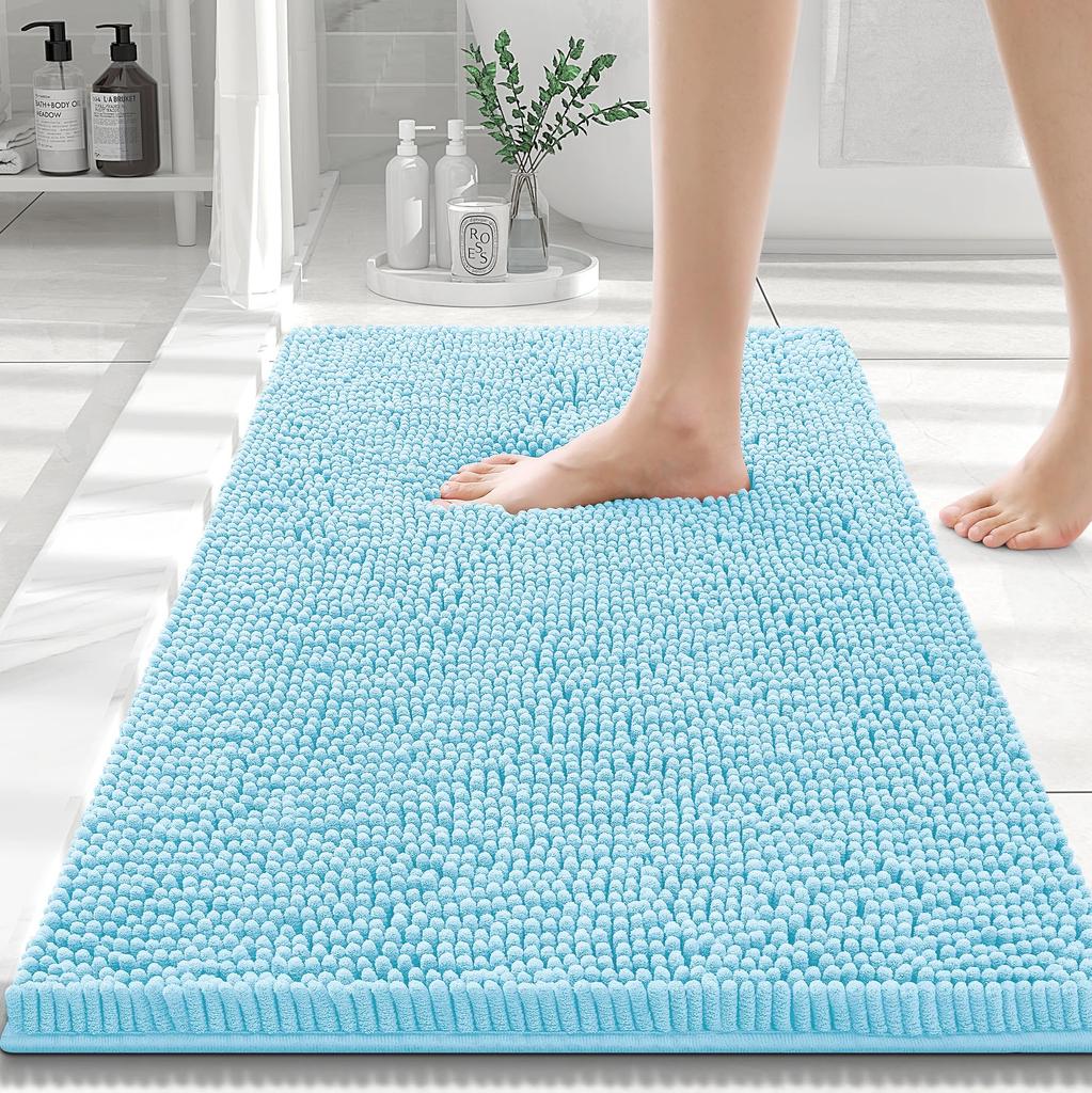 Olanly Chenille Badematte Mode Rutschfest Weich Flauschig Badematten Für Badezimmer Super Saugfähige Fußmatten Waschbare Badematte
