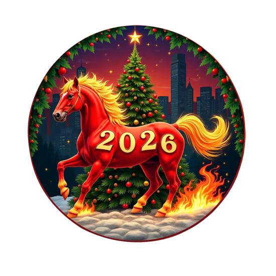 2026 Year of The Horse Fridge Magnet Acrylic Auspicious Horse Refrigerator Magnet Chinese New Year Festival Home Kitchen Door Locker Decoration