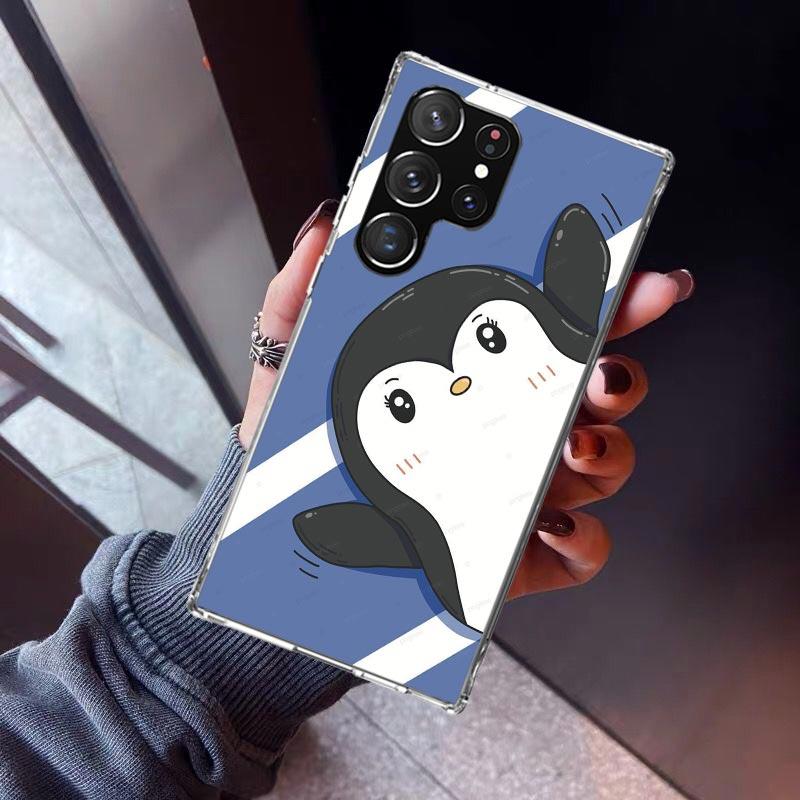 Cartoon P-Pingu Penguin Phone Case For Samsung Galaxy S23 S24 S25 Edge S26 Ultra S22 + S21 Plus S20 FE Cover Silicone Print Shel