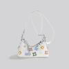 Borsa sottospalla da donna alla moda Estate Nuova PU Designer Decorazione floreale Borsa con cerniera Dolce Borsa a spalla singola a tracolla