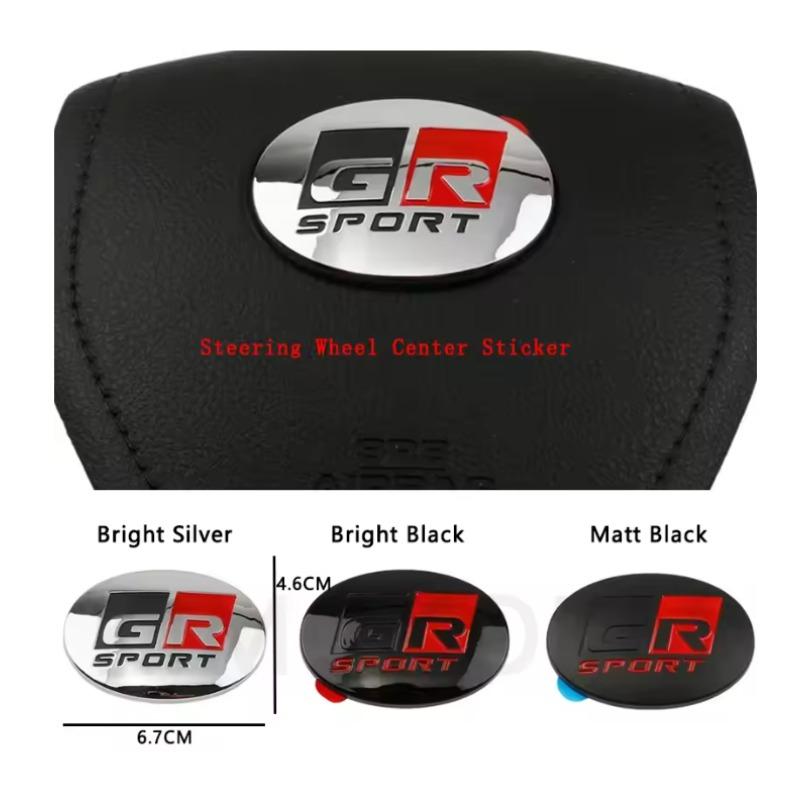 For Land Cruiser Yaris Camry Vios Corolla 4runner Tundra RAV4 GR Sport Logo ABS Car Steering Wheel Center Emblem Badge Sticker