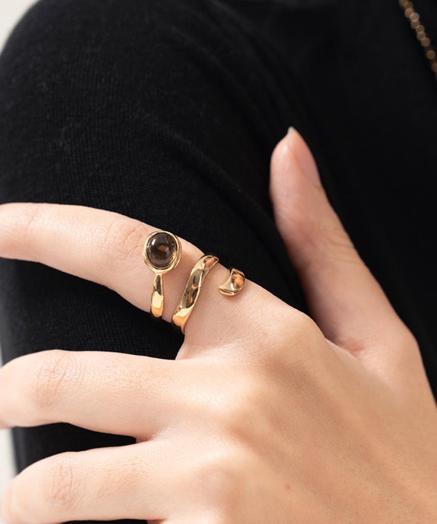 Jnui Spiral Ring 14K Gold Plated