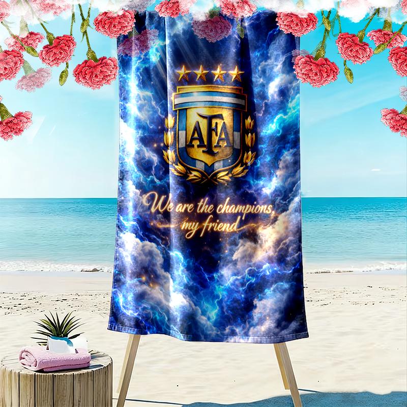 Football Star Messi Beach Towel Suitable for Various Scenarios Such As Kitchen, Bathroom and Beach Swimming