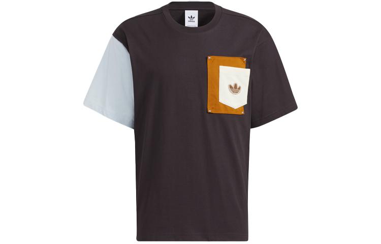 adidas originals Splicing Pocket CrewNeck T-Shirt Brown HC0340 M