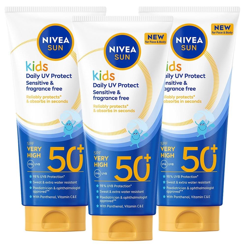 Nivea Sun Kids Sensitive Daily UV Lotion 100ml 3 pcs