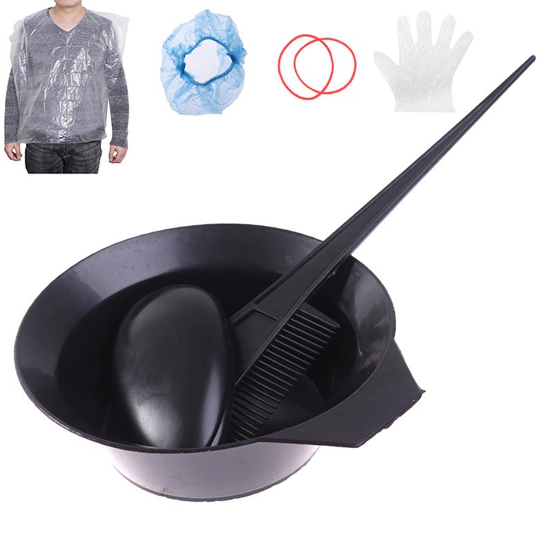 8Pcs Hair Color Dye Bowl Comb Brushes Gloves Hat Tool Kit Dye Bowl Comb Brush