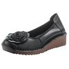 2025 Spring Handmade Genuine Leather Floral Moccasins for Women - Soft Sole, Shallow Mouth, Flat Bottom