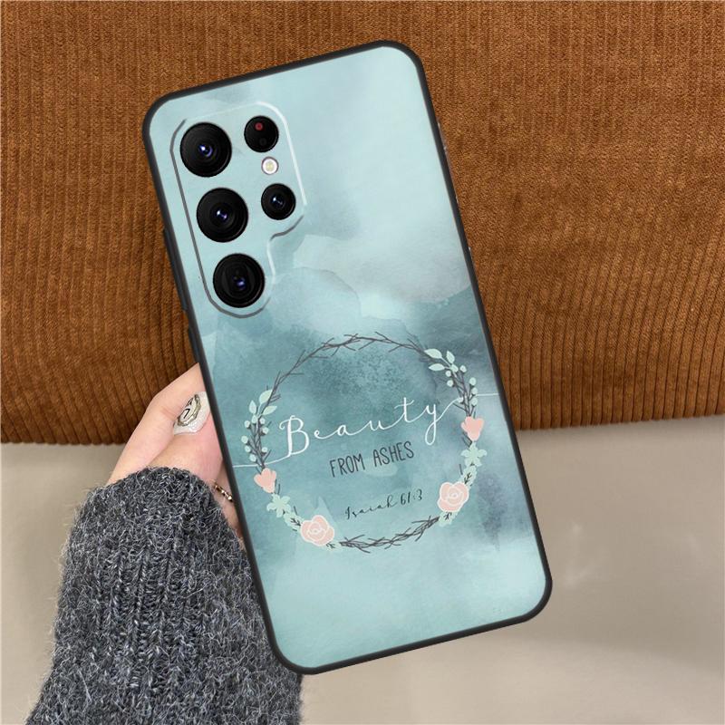 

Bible Verse Faith Jesus cross Phone Case For Samsung Galaxy S25 Ultra S9 S10 S20 S21 S22 Plus S24 FE S23 Ultra Back Cover Galaxy S24Ultra