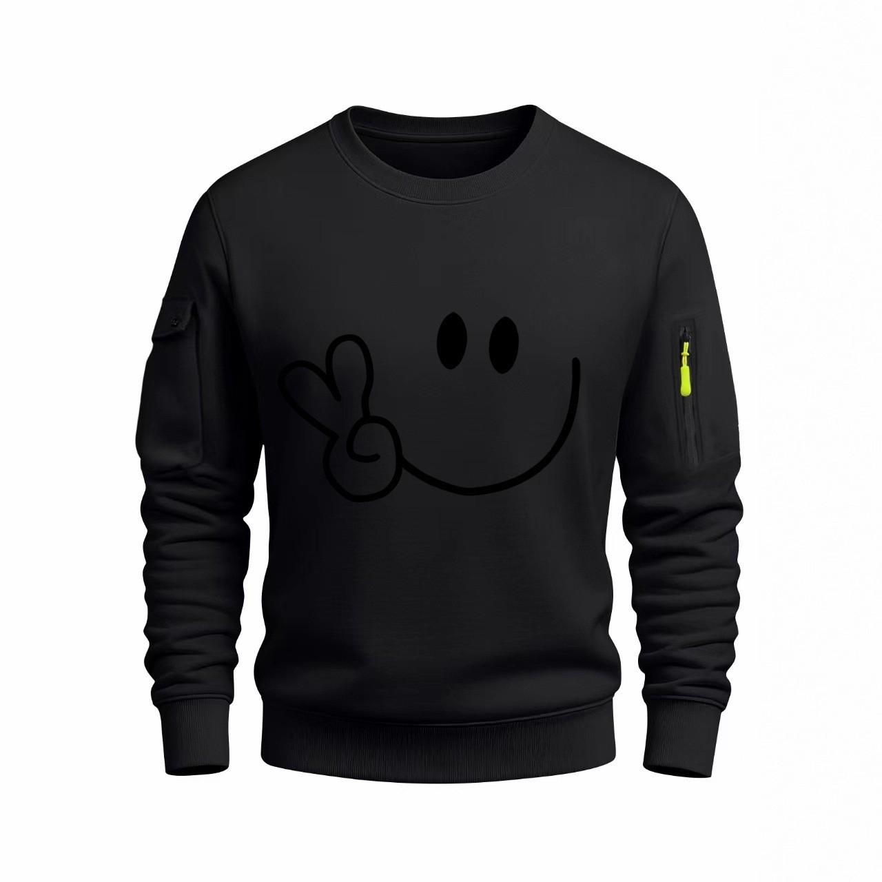 

2025 Spring/Autumn Men s Casual Round Neck Sports Hoodie Extra Large чорний