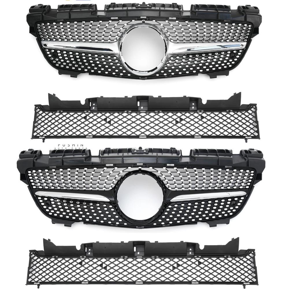 For Mercedes R172 SLK 2011-2015 Front Bumper Grille Mesh Diamond GT Style ABS Plastic Car Styling Tuning Accessories