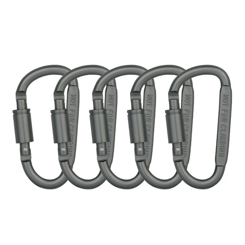 8cm D-Ring Carabiner Hooks Camping Equipment Alloy Aluminum Survival Gear Camp Mountaineering Hook Outdoor Travel Kit Carabiner