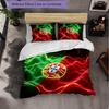 Portugal National Football Team 3 Piece Bedding Set Soft Duvet Cover Set with Pillowcases Printed Bedroom Decor Set for Home
