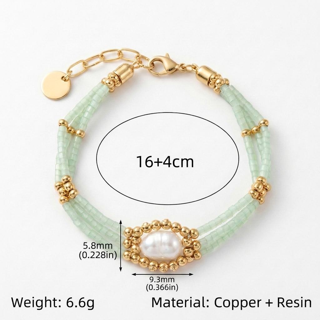 Vintage Beaded Stacked Bracelet Combination Personalized Handpiece Female Gold Plated