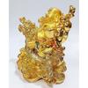 Laughing Buddha On Dagon with Coins Idol Statue Showpiece Happiness and Money Wealth Sitting Idol for Home Decor