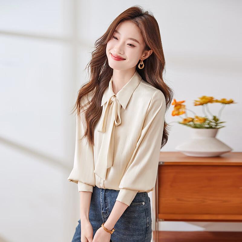 Women's Long-Sleeve Bow-Knot Blouse