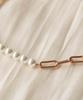 Alleun Silver 925 Chain Link Pearl Silver Bracelet
