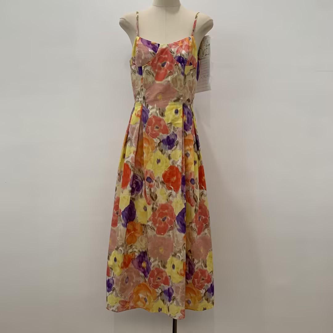 

Платье-подтяжка с французским романтическим цветочным принтом 2025 года — коллекция ранней весны C3001 Small фиолетовый