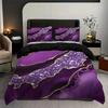 Purple Marble Gilt Series Down Quilt Set Bedding Digital Printing Three-Piece Set