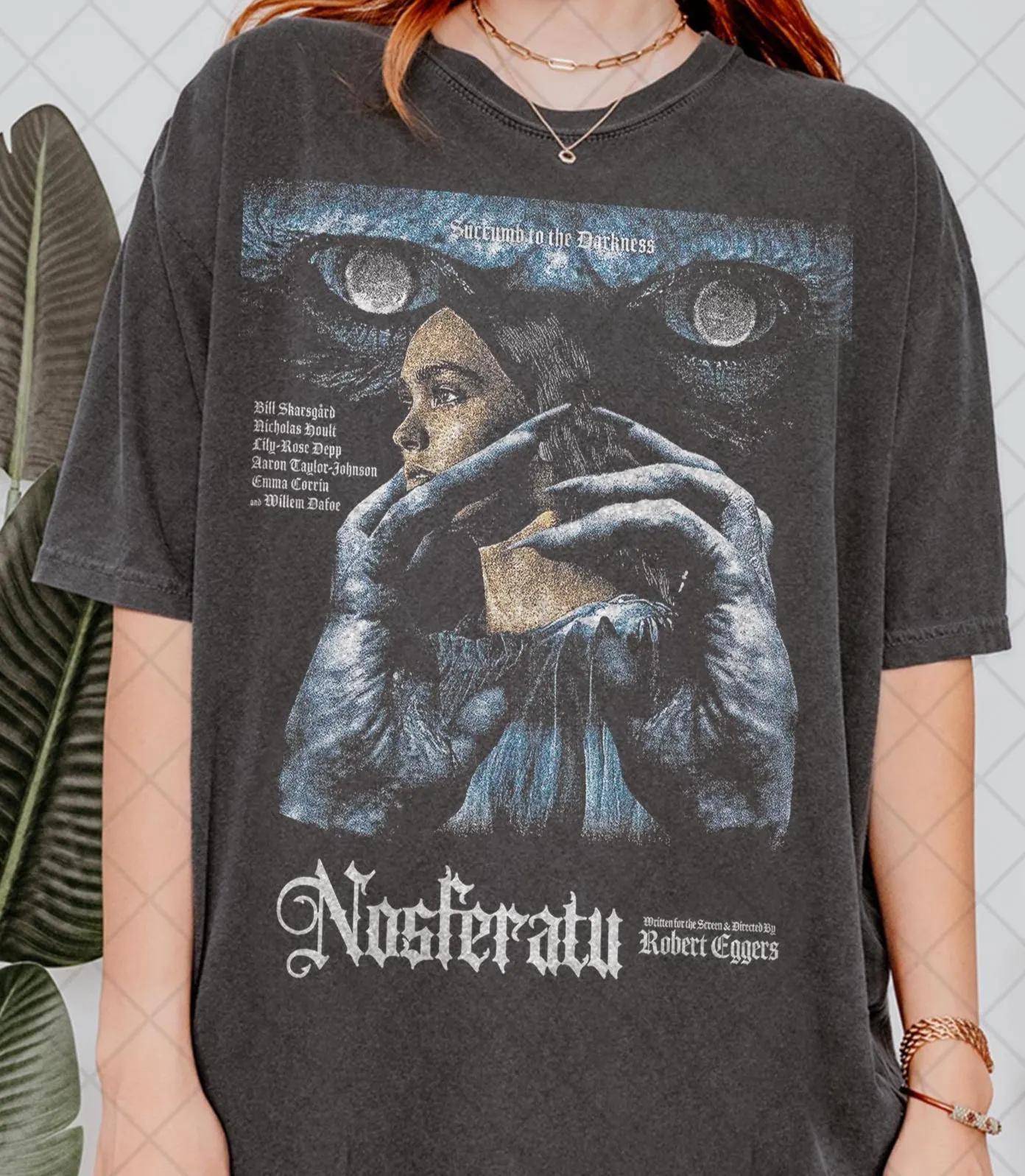 Retro 90s Nosferatu TShirt Nosferatu 2024 Horror Vampire Movie Fan TShirt Gift For Women and Unisex Unisex TShirt S
