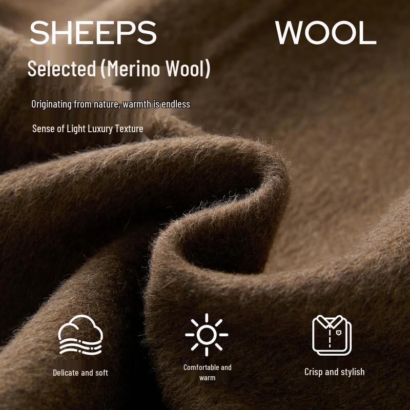 

San Cai Women s 2025 Winter Double-Faced Wool Toggle Coat M