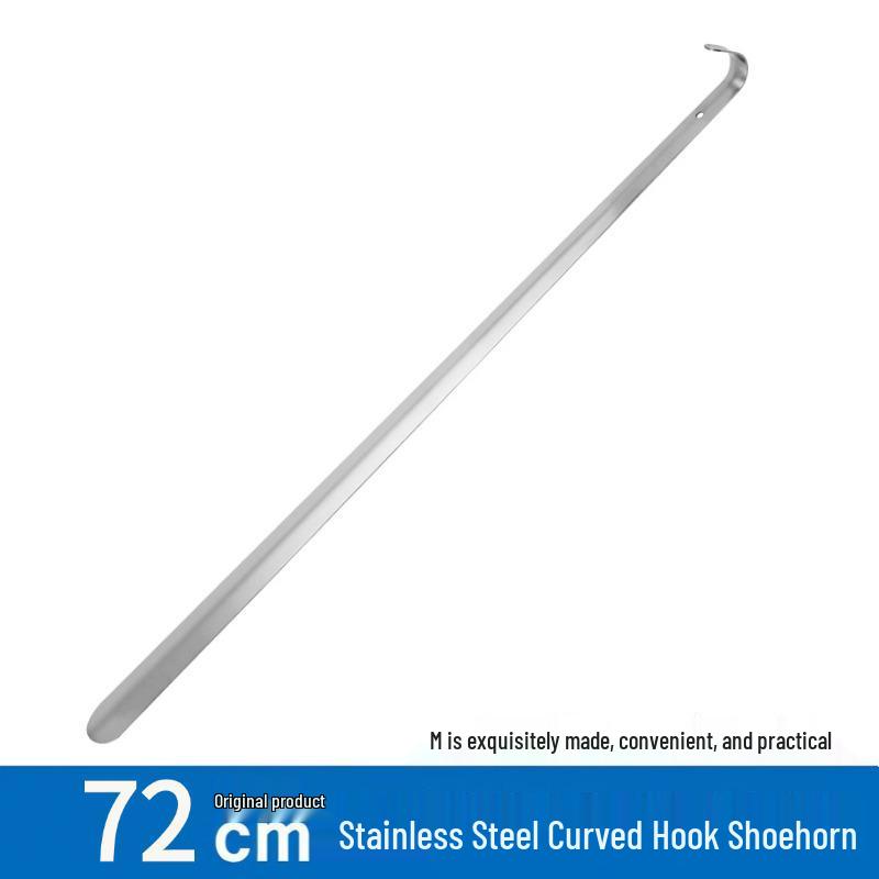 Extended Handle Stainless Steel Shoehorn for Elderly - Portable and Durable