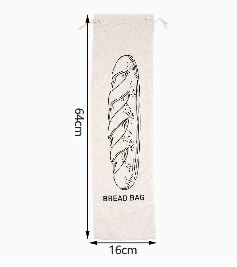 

1PC Drawstring Bag For Loaf Homemade Artisan Bread Storage Bag Linen Bread Bags For Baguette bread sling, reusable, non-stick
