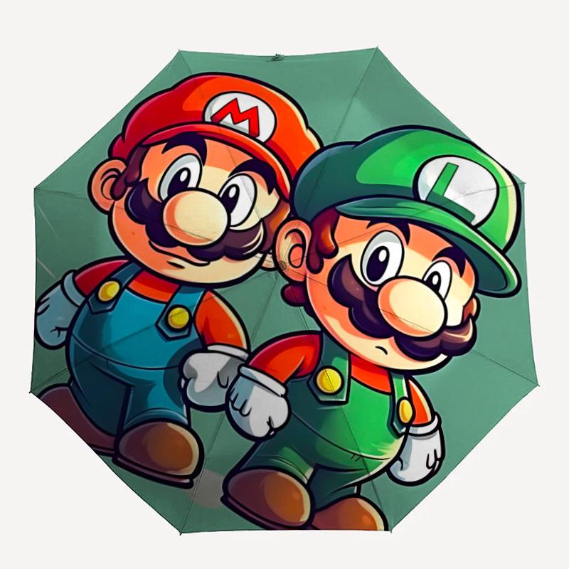 

1pc Mario Luigi Automatic Open/close Folding Portable Umbrella with 8-Rib Structure for Women/Men, All-Season Use a0901150