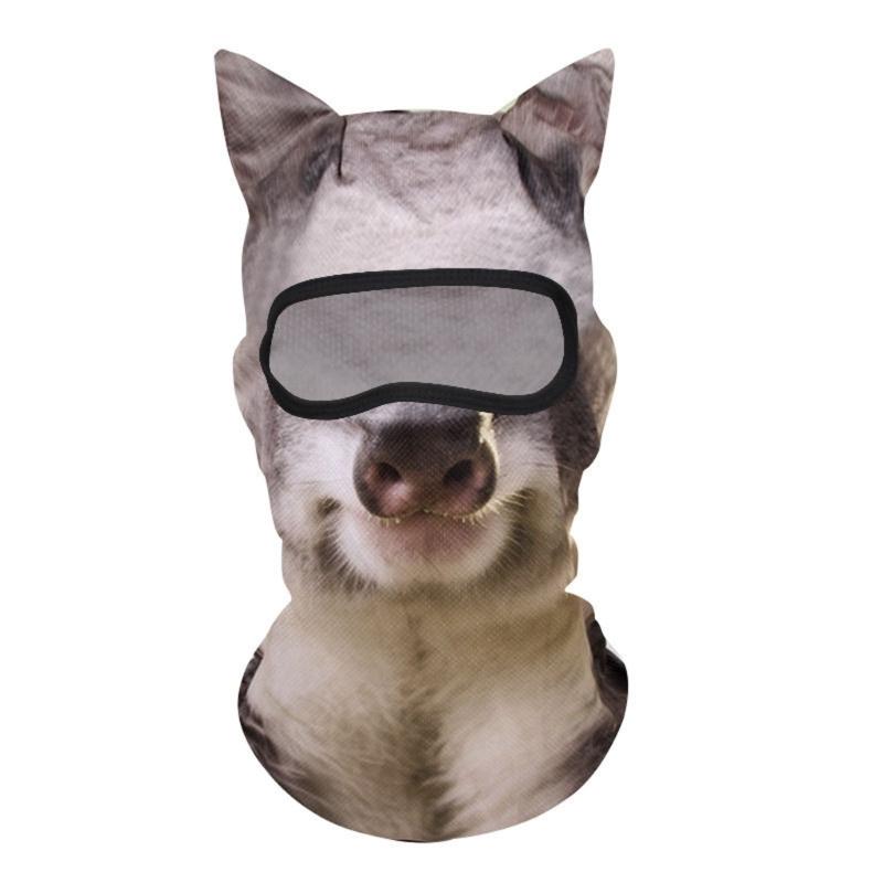 Elastic 3D Cats Pattern Balaclava Mask for Running Hiking and Skiing Comfortable Ice Silk Headcover for Outdoor Actvitiy