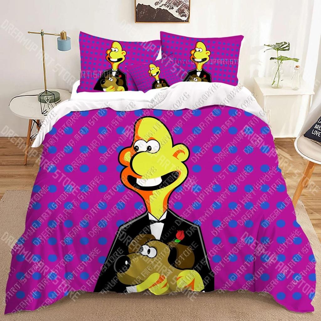 Wallace & Gromit 3D Bettwäsche-Sets bedruckte Bettbezüge für Erwachsene_ Kinderbett Decke Geburtstagsgeschenk Dropshipping