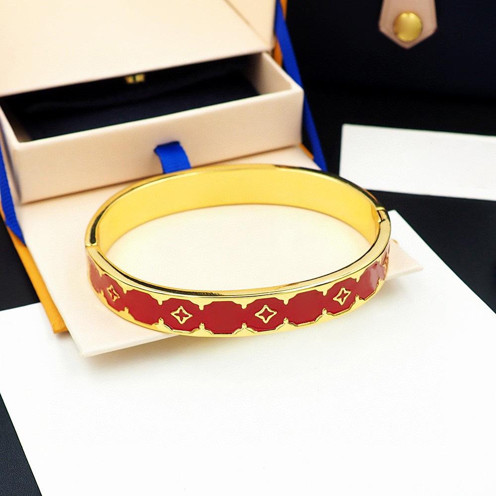 Bracciale con fiore a quattro foglie a goccia d'olio, lettere V nere, rosse e blu, bracciale con stampa a goccia d'olio per coppia