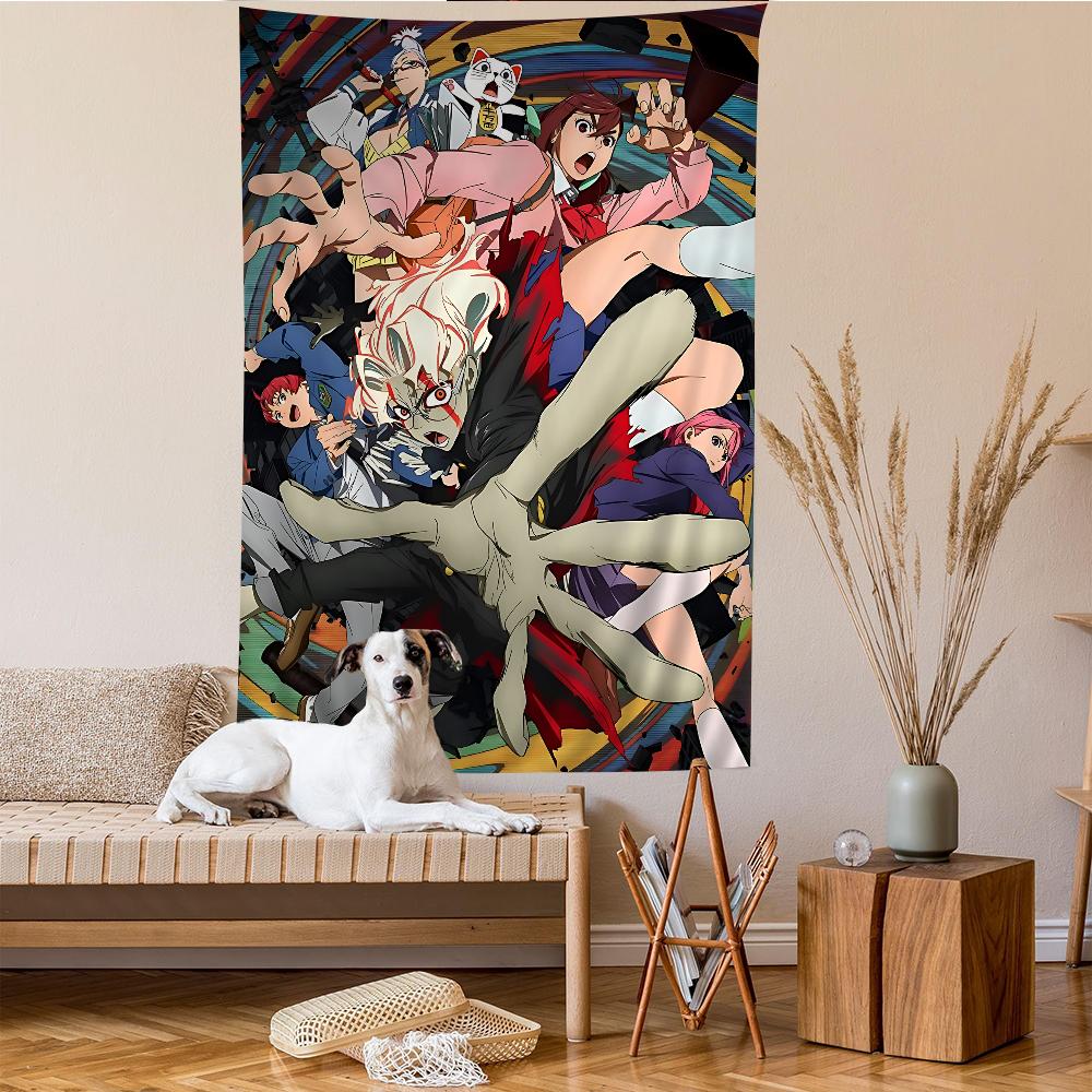 Urban Anime Girl Tapestry Wall Hanging Bold Eyeglasses Expressive Characters Perfect for Otaku Bedroom Trendy Room Decor