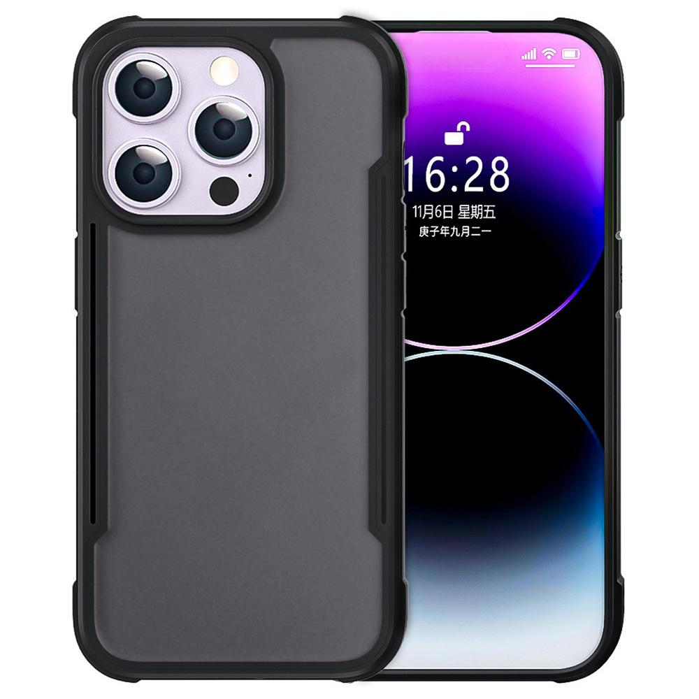 

For iPhone 16 Pro Max Case PC+TPU Drop-Proof Skin-Touch Phone Back Cover Black