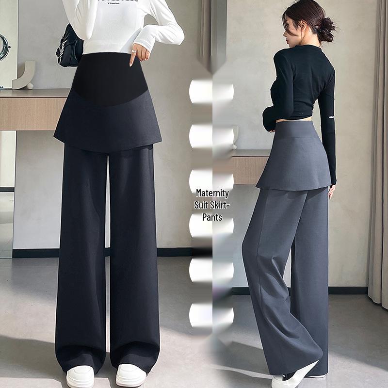 2026 Spring Maternity Wide-Leg 2-Piece Pants Skirt 2XL