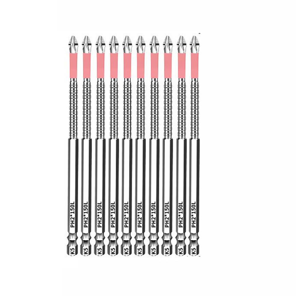 6/10pcs Impact Resistant Batch Head Anti-Slip Ph2 Screwdriver Bit  For Electric Screwdriver