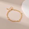 Women Gold Evil Eye Geometric Anklet Foot Jewelry
