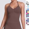 Seamless Solid Color Sexy Back Tank Top for Women - Yoga, Running, Fitness