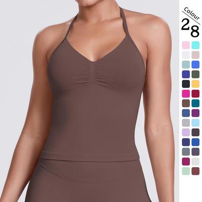 Canottiera Sexy Monocolore Senza Cuciture da Donna - Yoga, Corsa, Fitness