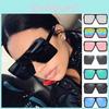 Women's Flat Top Large Steampunk Square Frame Oversize Sunglasses With Uv Protection