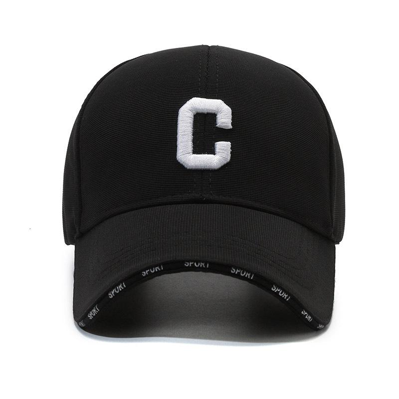 Fashion Hat Men and Women New Breathable Korean Tide Outdoor Baseball Cap Letters Embroidery Big C Sun-shading Staircase Cloth Duck Tongue Cap