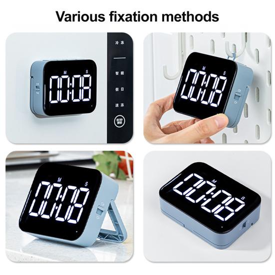 Digital Timer Easy Read LED Display Adjustable Rechargeable Countdown Countup Timer Study Kitchen Cooking Baking Timer with Dual Modes
