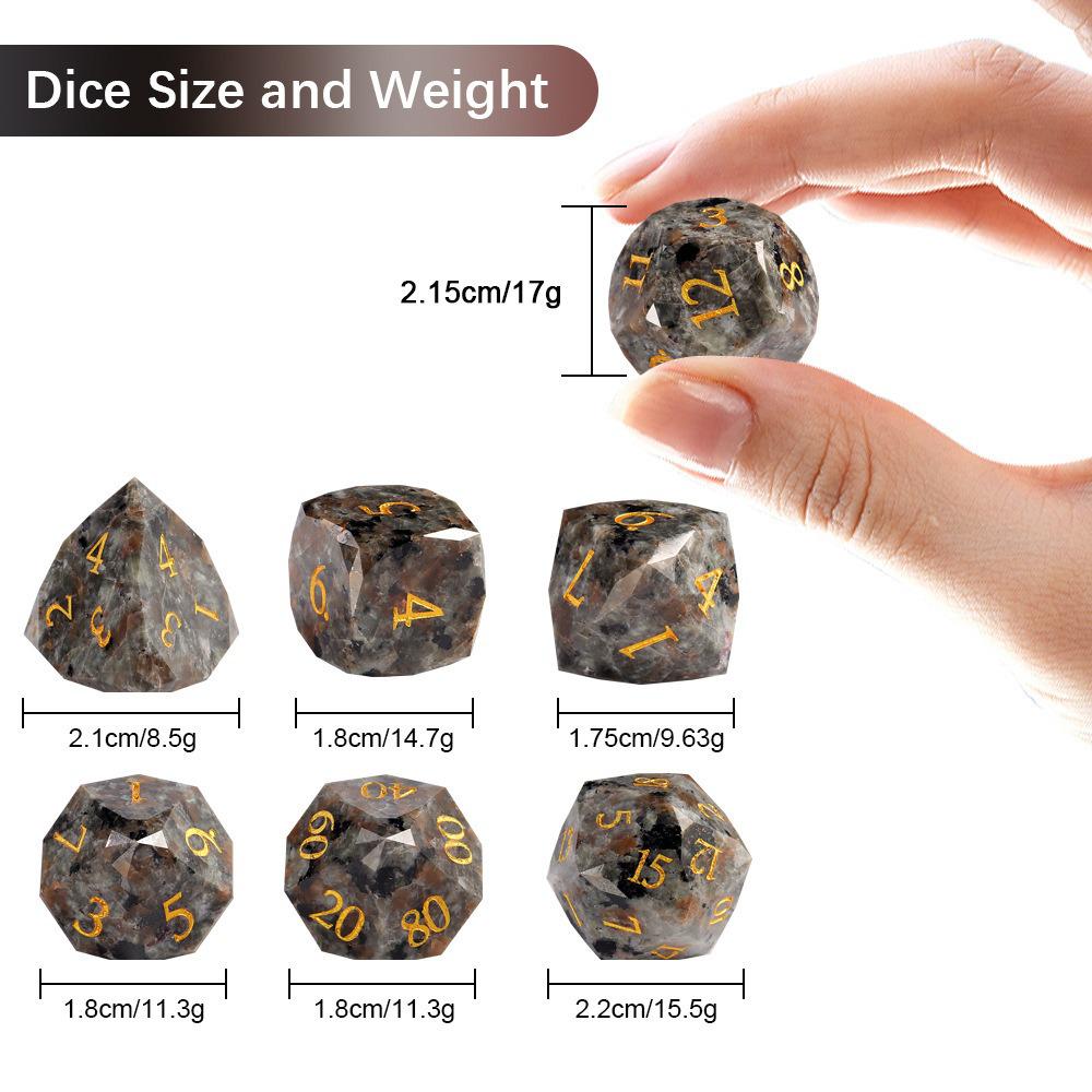 Dungeons & Dragons 7-Piece Multi-Sided Flame Stone Dice Set