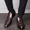Men Shoes Formal Dress Shoe Black PU Leather Shoes Men Lace Up Point Toe Business Casual Shoes for Men Wedding Party Office