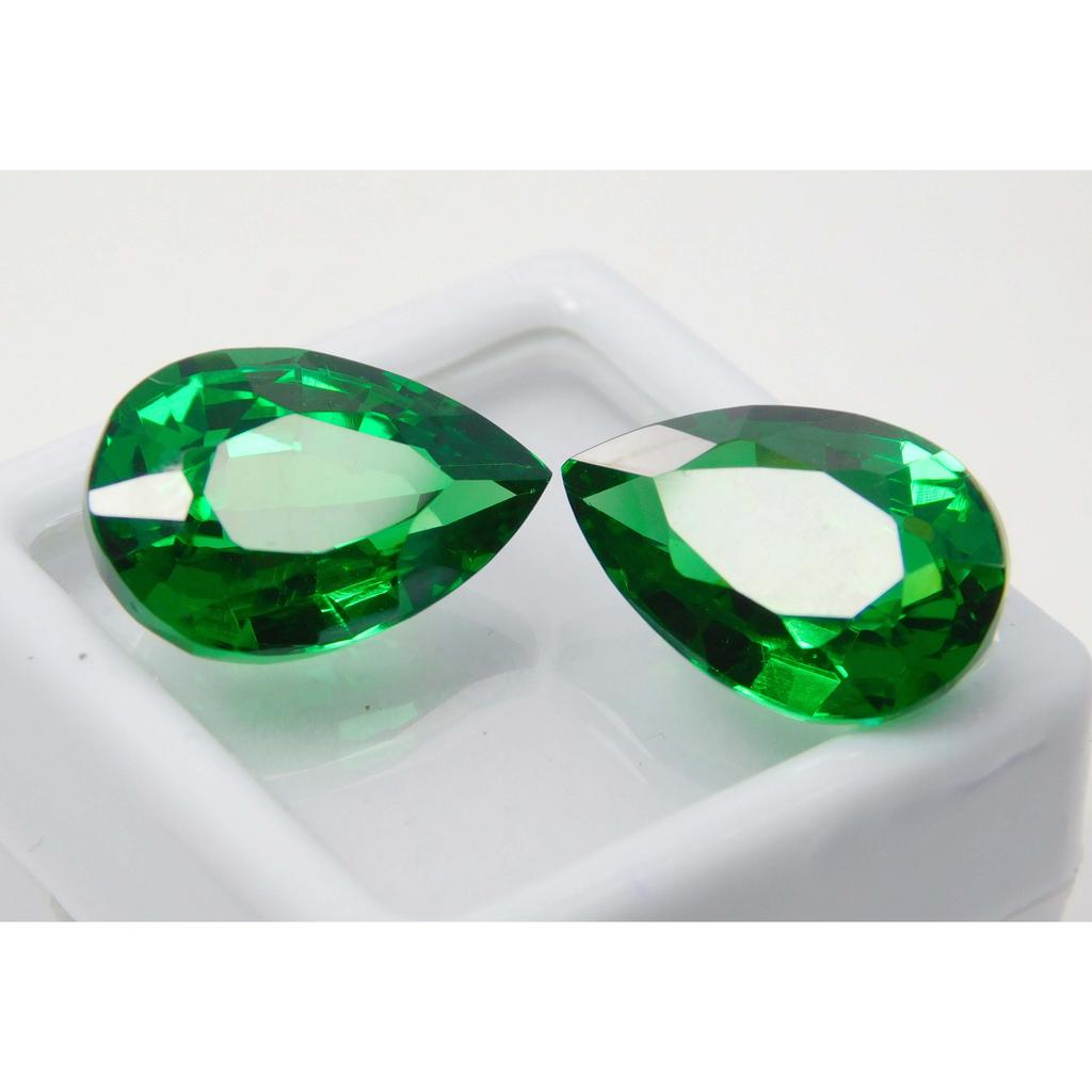 Natural Tourmaline Green Pear Shape 20.60 Ct CERTIFIED Loose Gemstones Pair A-2126