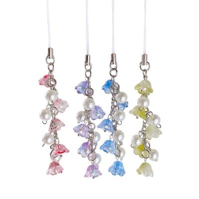 Chaîne de téléphone mignonne Pendentif de téléphone Fleur Muguet pour Carte Clé Téléphone